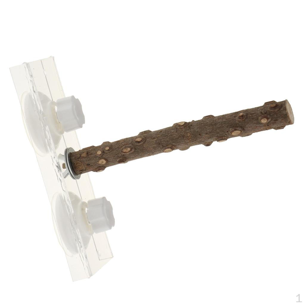 Perch Wooden Stick With Suction Cups For Birds, Parrots,