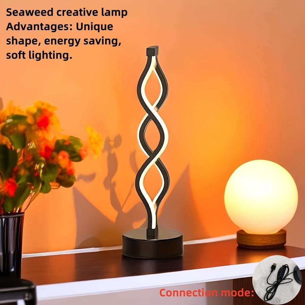 1pc Usb Powered Seaweed Shaped Desk Lamp Creative Bedside Atmosphere Night Light for Bedroom Living Room Table Decor Lighting