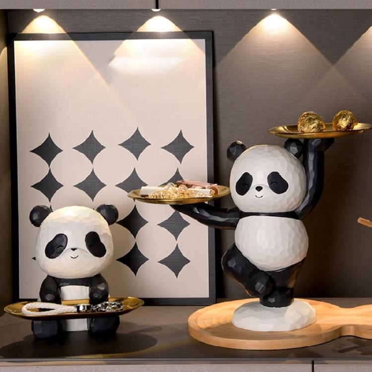 Harz Panda Figur Schlüsselablage Stilvoll und Praktisch Tierstatue Skulptur Organizer für Zuhause Eingangsbereich Dekorationen