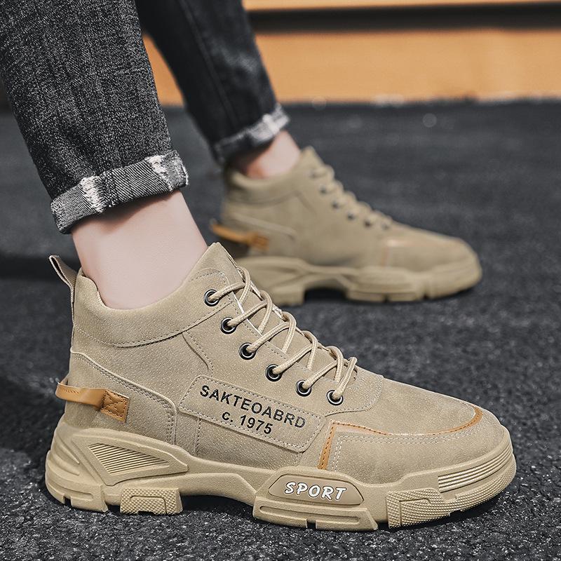 

Рабочая обувь мужская осень 2025 универсальная нескользящая износостойкая спецобувь мужская спортивная высокая обувь ботинки Мартин 44 хаки