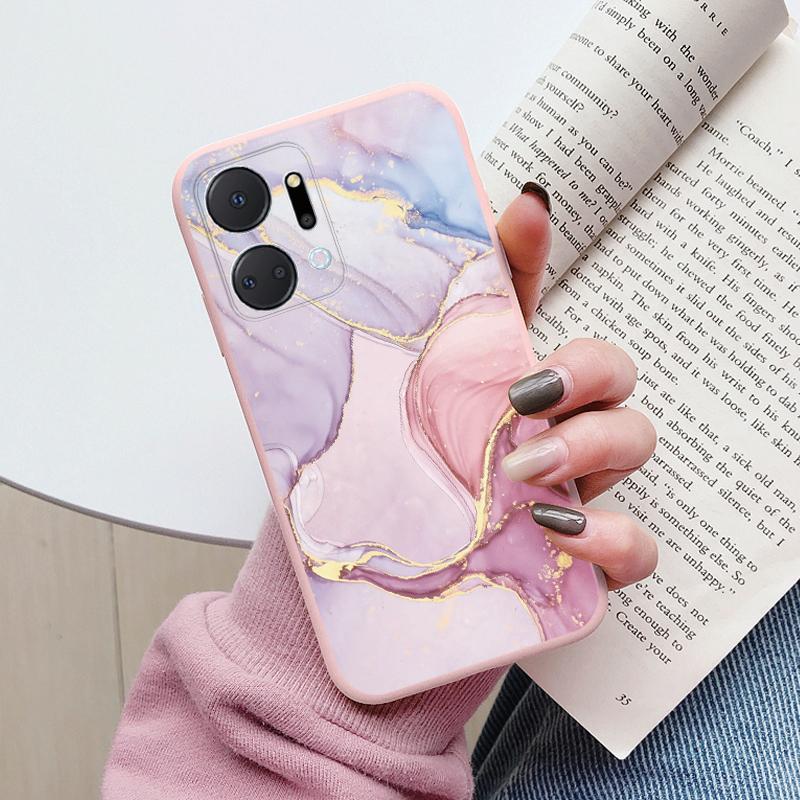 Case For Honor X7a Back Cover Protective Silicone Funda Fashion Marble Stone Texture Coque For HonorX7a 6.75 X8b X7b X7c X7d X8c