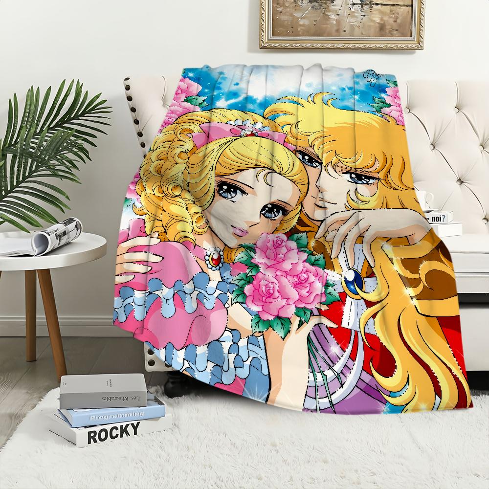 manga anime Flannel warm soft plush blanket Rose of V-Versailles sofa living room hogar Lady O-Oscar bedroom travel gift home