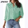 JPNTKY Women's Fashion Casual Long Sleeve POLO Neck Blouses & Shirts International Design