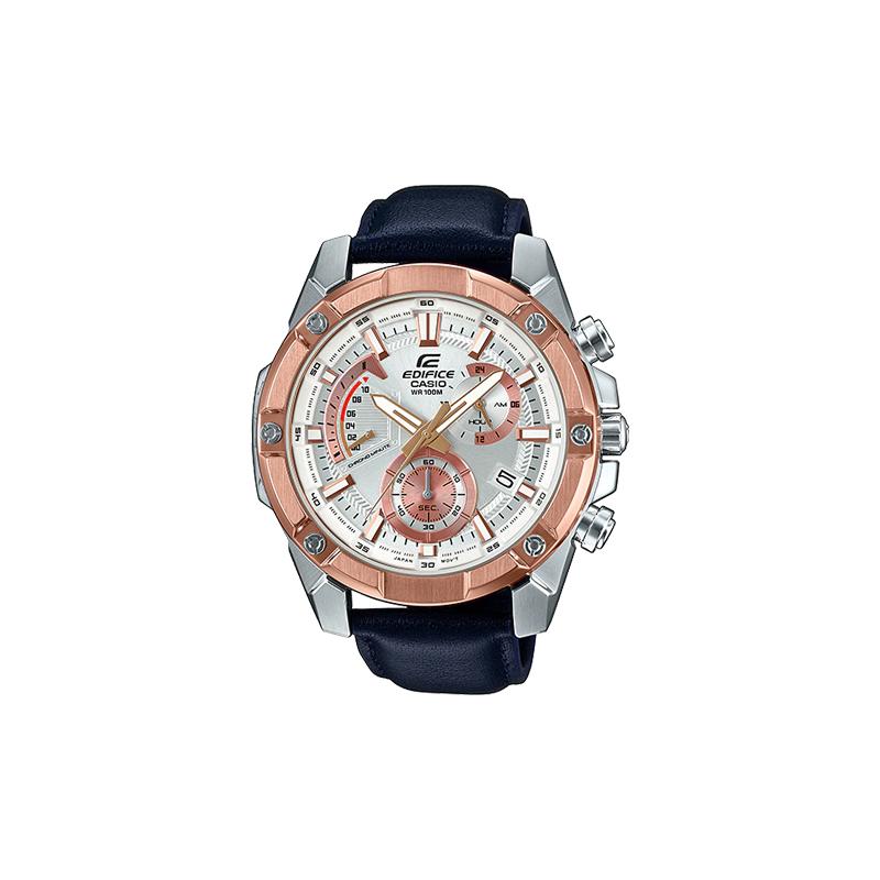 

Casio EDIFICE series classic simple casual fashion mechanical movement leather strap Japanese and Korean watch men s watch silver dial EFR-559GL-7AV серебряный