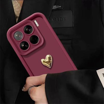 Custodia Morbida 3D a Forma di Cuore d'Amore di Lusso per Xiaomi 15T 14T 13T 12T 11T Pro Cover Mi 13 12 11 Lite 5G NE Cover Posteriore in Silicone Opaco