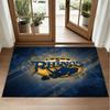 Leeds Rhinos Design Crystal Velvet Rug Soft Decorative Mat for Bedroom Entrance
