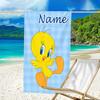 1pc Tweety Beach Towel with Custom Name, Beach/Swimming/Bath/Picnic/Camping Towel, Suitable for Seaside Beaches