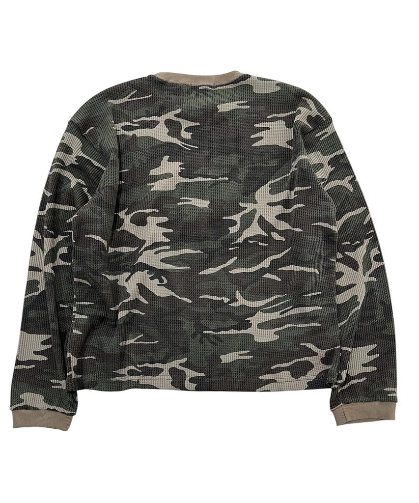 SK8ER ROCK Cross Camouflage Waffle T-Shirt (Khaki)