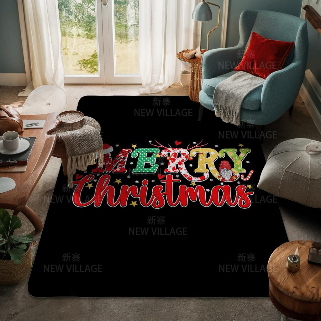 House Entrance Carpet Home Door Mat Living Room Bath Foot Bathroom Non-slip Water Absorption Rugs Bath Merry Christmas Winter