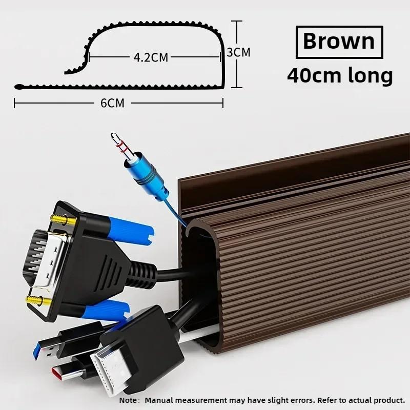 1Pc Under-Desk Cable Organizer Self-Adhesive Cable Management Cables Raceway for Home and Office