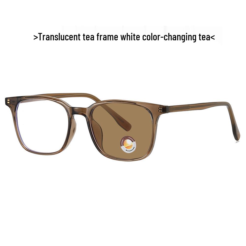 

Retro Photochromic Color-Changing Sunglasses 86178 - Fashionable Blue Light Blocking with Plain Frame