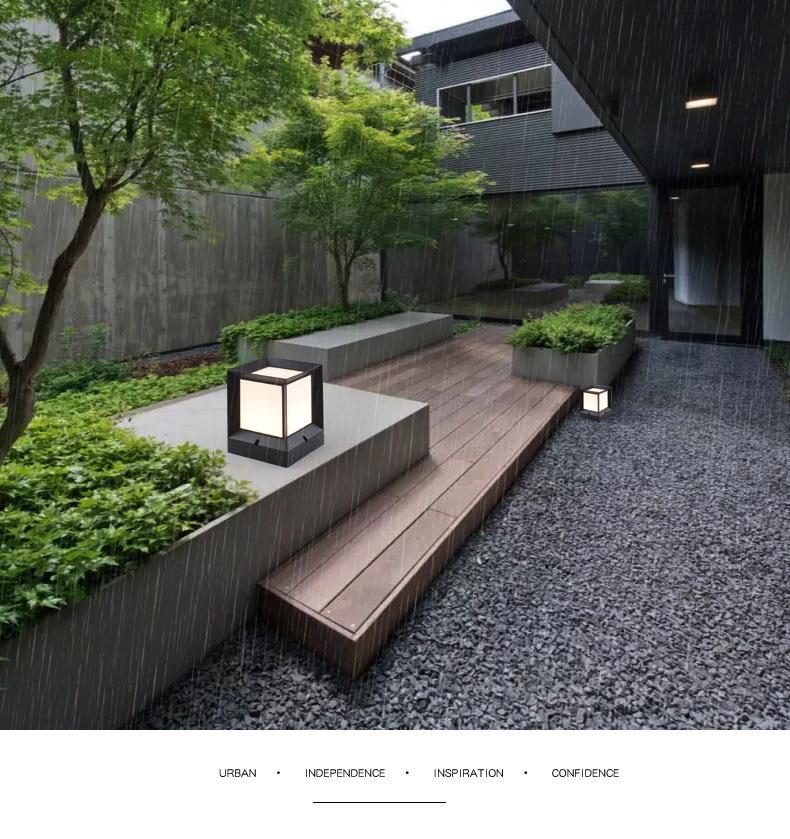 Minimalist Solar Waterproof Outdoor Gate Post Light for Gardens and Courtyards