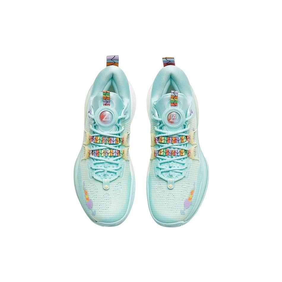 Anta Zup1 Nitrogen Technology Shock Absorption Anti-Slip Rebound Low-Top Basketball Shoes Men Sneakers Blue Green 112321105-2