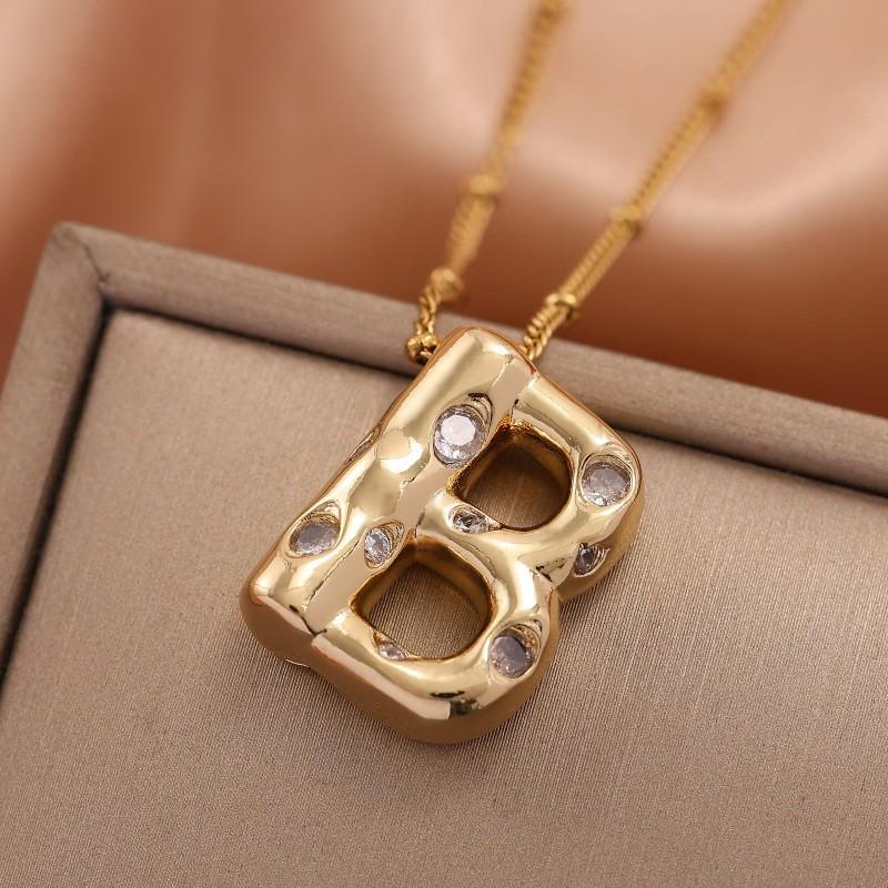 Ladies' Diamond Metal Necklace, Heavy Craftsmanship Premium Design Initial Necklace, Gift for Women, Holiday Present, Party Jewelry.