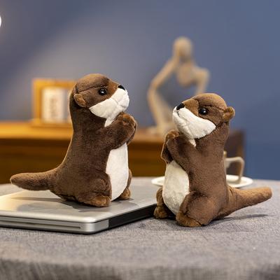 19cm Simulatie Lief Biddende Otter Knuffels Pop Gevuld Zacht Dier Realistisch Otter Baby Troost Speelgoed Huisdecoratie voor Kinderen Cadeau