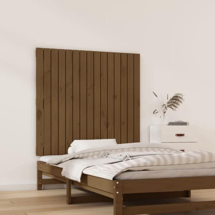 824886 vidaXL Wall-mounted Headboard Honey Brown 95.5x3x90 Cm Solid Pine Wood
