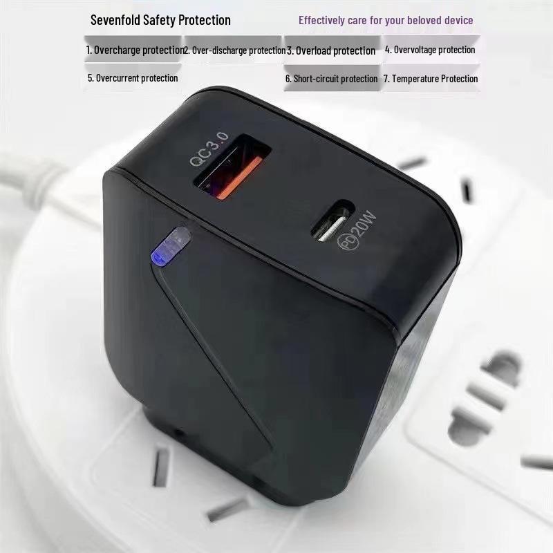 30W Smart USB Charger with Light, Fast 5V3A, Multi-Port EU & US Versions