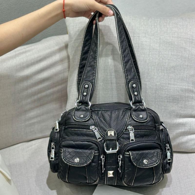 Niche Vintage High-capacity Locomotive Multi-pocket Underarm Bag All-in-one Commuter Shoulder Tote Crossbody Bag