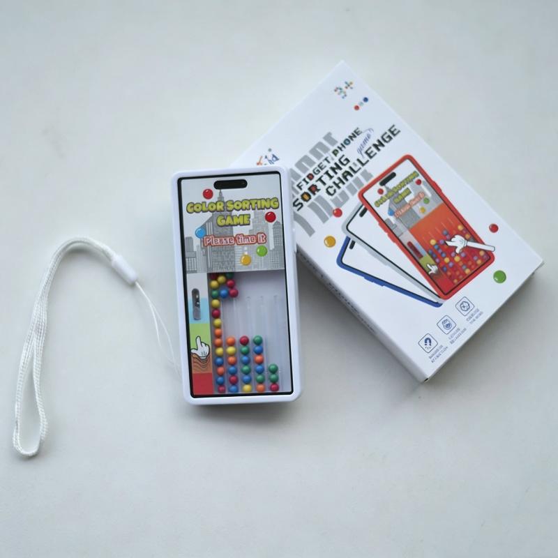 Color Sorting Colored Beans Game Console, Safe Non-Toxic Fine Motor Skill Training Toy for Toddlers Travel Portable Use