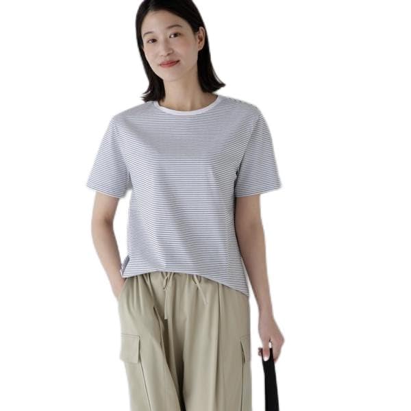 Human Woman Short Sleeve Striped Size M T-Shirt (Organic Cotton) / Women's / 077-5160314 013_Black Striped,