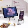 Moderne Zwarte Metalen Tablet- en Telefoonhouder - Stoelstijl, Horizontale/Verticale Plaatsing