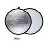Light Reflector Two In 1 Photography Reflector Round Silver White Light Diffuser, Photography Panel for Camera Fill Light