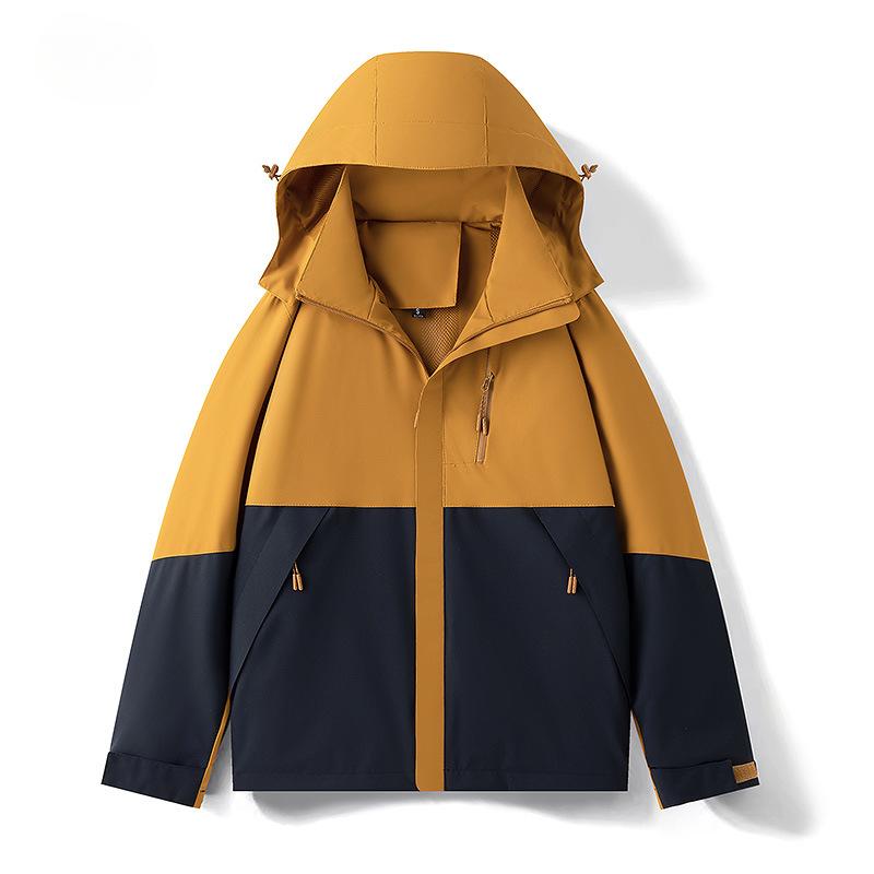 Men's Fashion Brand Spring New Jacket Thin Men's and Women's Single-layer Color-blocked Windproof and Waterproof Jacket Mountaineering Jacket