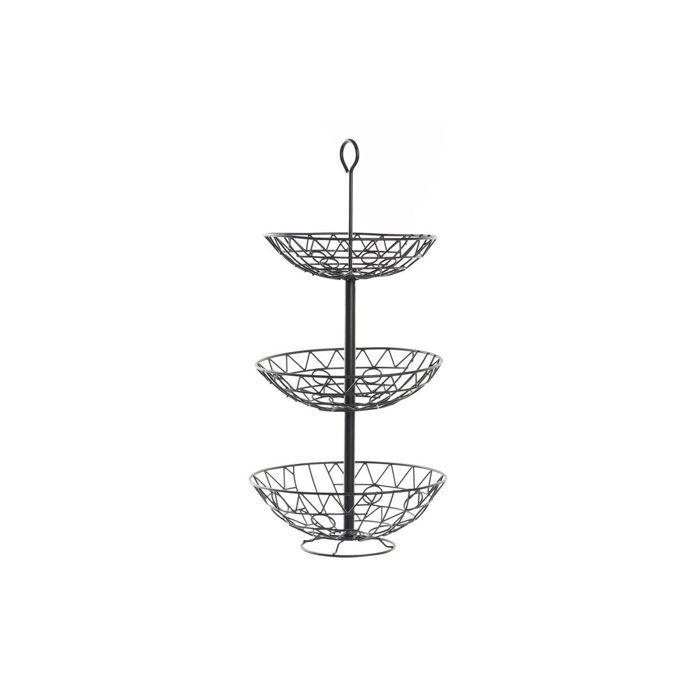 Košík na ovoce - DKD Home Decor - Kov - Černá - Geometrický design - 28x28x58 cm