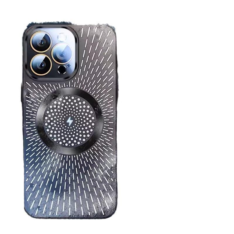 Applicable to iPhone16 heat dissipation magnetic suction matte mobile phone case Apple 15 lens all-inclusive 14 anti-drop PC wireless charging 13