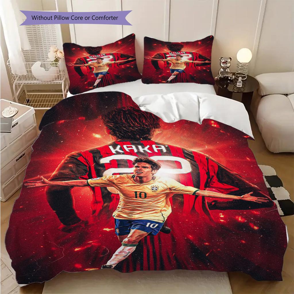 Ricardo Kaka Football Legend Action Three-piece Set (1 * Duvet Cover + 2 * Pillowcase, Without Core) 2D Flat Bedding Set Christmas Birthday Gift