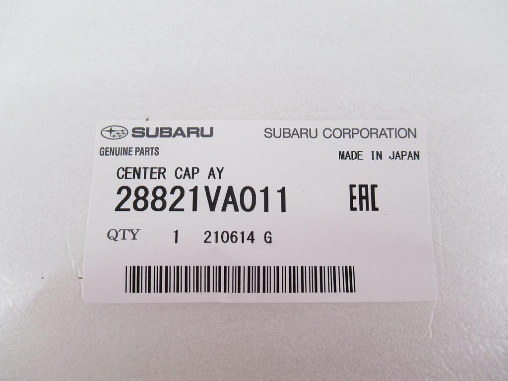 SUBARU Genuine Center Cap Aluminum Part Number 28821VA011 Part Assembly, Wheel,