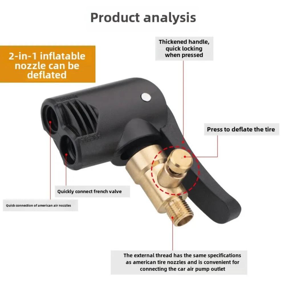 Reifenluftpumpe Düse Reifenfüllventil Adapter Praktischer Aufblasbare Pumpe Stecker Reifenfüller Chuck für Fahrrad/Motorrad