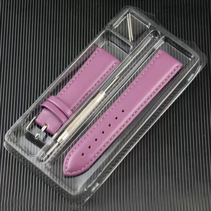 Stitched Genuine Leather Watch Straps in Green, Red, Pink - Available in 10mm, 12mm, 20mm, 22mm, 24mm