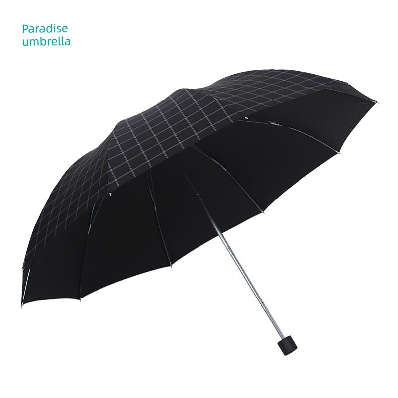 Paradise Umbrella Ten-Rib Extra Large Double Black Vinyl Checkered Sun Protection Uv Protection Dual-Use Sun and Rain Umbrella 70% off Umbrella
