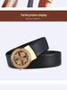 Pánský legovaný pásek z hovězí kůže s automatickou přezkou pro běžné a všestranné nošení