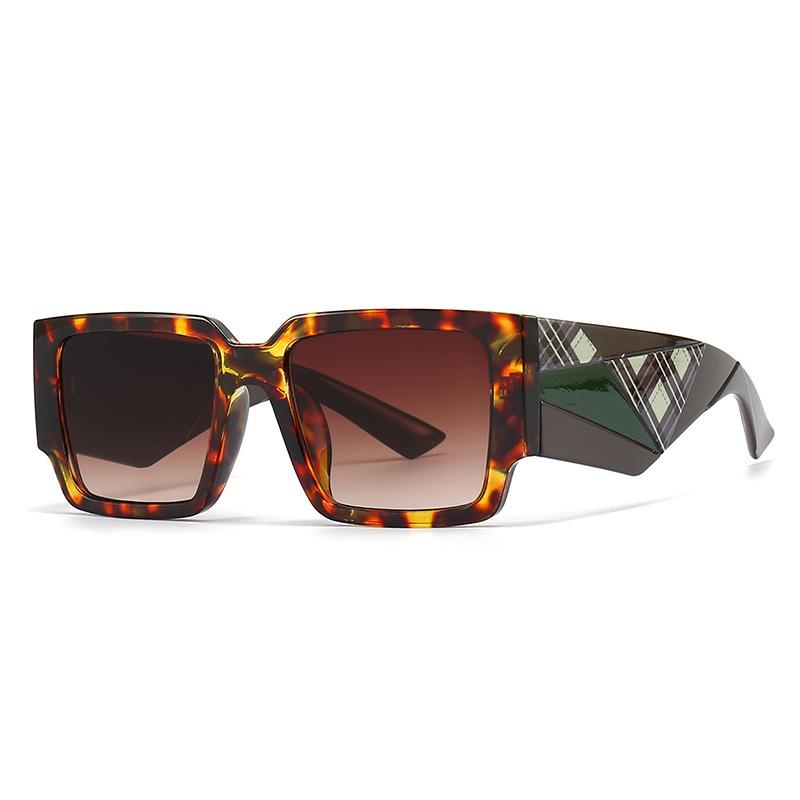 

New Fashion Square Sunglasses High Quality Big Frame Eyewear Femme Luxury Brand Sunglasses Women Vintage Metal Sun Glasse Uv400