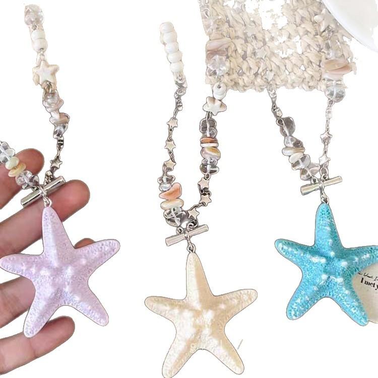 Color Dopamine Starfish Necklace Women's Island Vacation Style Film High-end Sense Niche Collarbone Chain Versatile Accessories