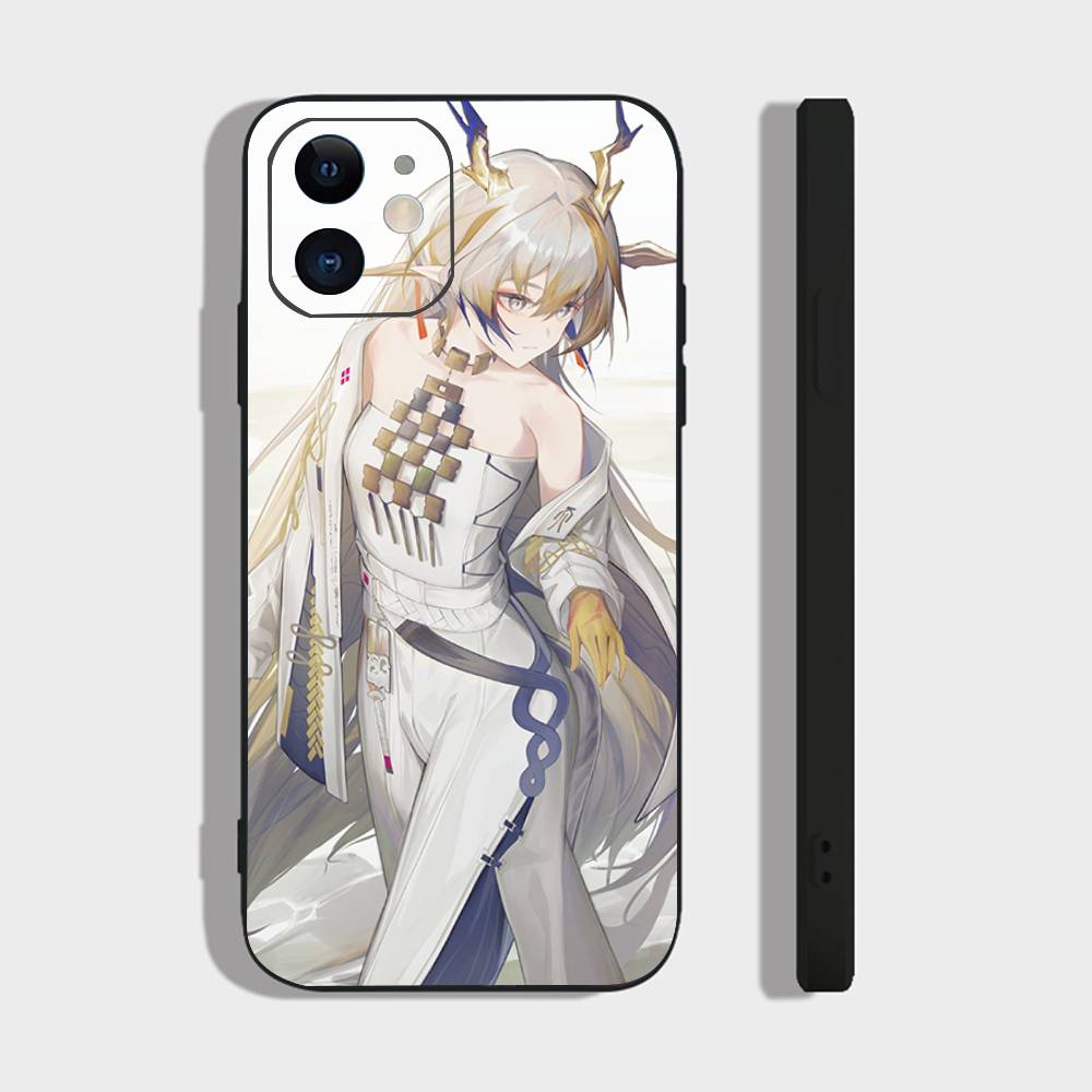 Shu Animated Game A-Arknights Phone Case For IPhone 17 Air 16 15 14 13 Pro Max 11 12 Black Silicone Cover