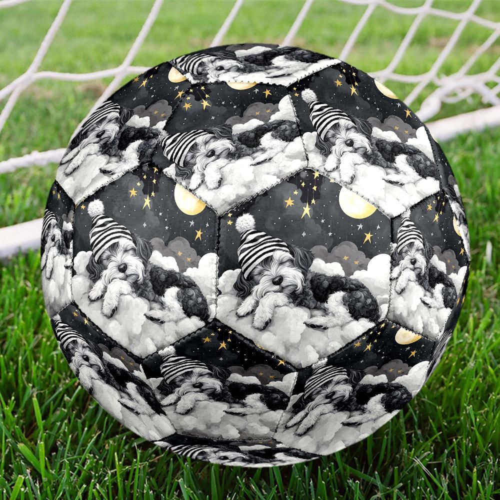 Good Night Dogs Indoor Soccer Ball Size 5 Colorful All Ages Machine Stitched PVC Competition Ready Durable High-Bounce