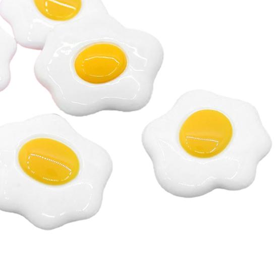5Pcs Simulation Miniature Fried Eggs Shape Resin Food Poached Egg Accessories for Kids