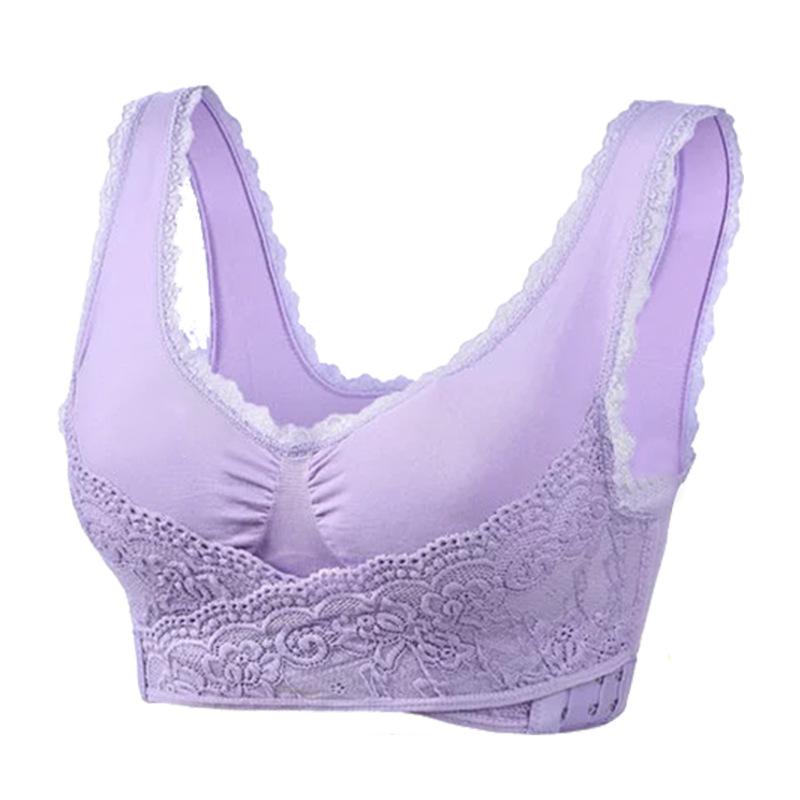 Sports Bra for Women Gathered Without Steel Ring Lace Sport Bra Criss-Cross Bras Side Buckle Shockproof Running Fitness Bra with Removable Pad