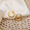 Merry Line 18K Gold-Plated Circle Earrings Women'S French Retro Popular Simple Titanium Steel Ear Buckles