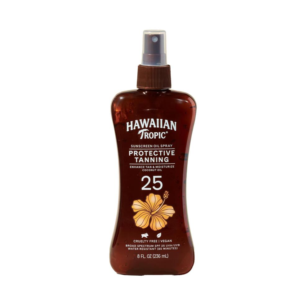 Hawaiian Tropic Protective Tanning Oil Spray Sonnenschutz LSF 25 8oz | Braunungs-Sonnenschutz Braunungs L Mit LSF Feuchtigkeitsspendendes K Rper