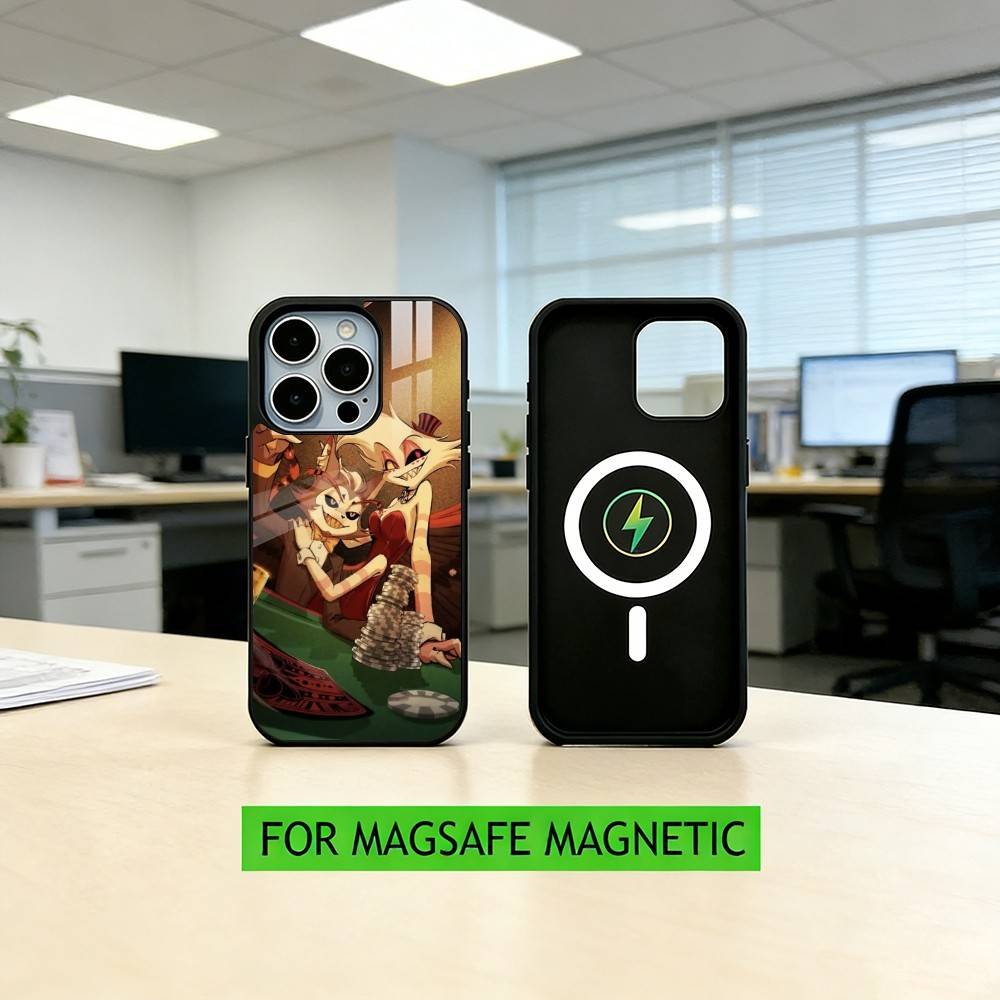 Hazbin Hotel Husk Phone Case For iPhone17,16,15,14,13,12,11 Plus,Pro Magnetic with Magsafe Wireless Charging