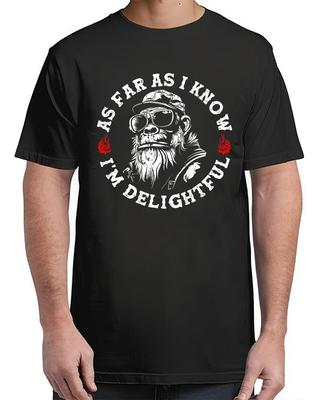 I'm Delightful Funny Monkey Biker (On Back) T-Shirt for Men & Women S–4XL