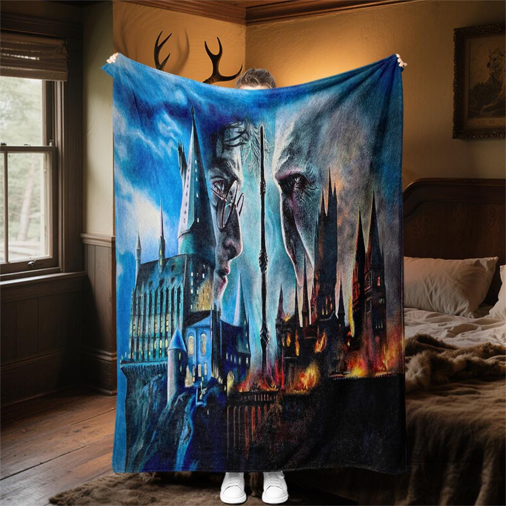 1pc Hogwarts Voldemort Harry Potter Outdoor Flannel Throw Blanket All Season Soft Warmth,Home Decor 1031193