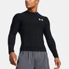 Under Armour HeatGear® OG Compression Long Sleeve Solid Logo Round Neck Fitted Workout Shirt Men Tops Black 1387696-001