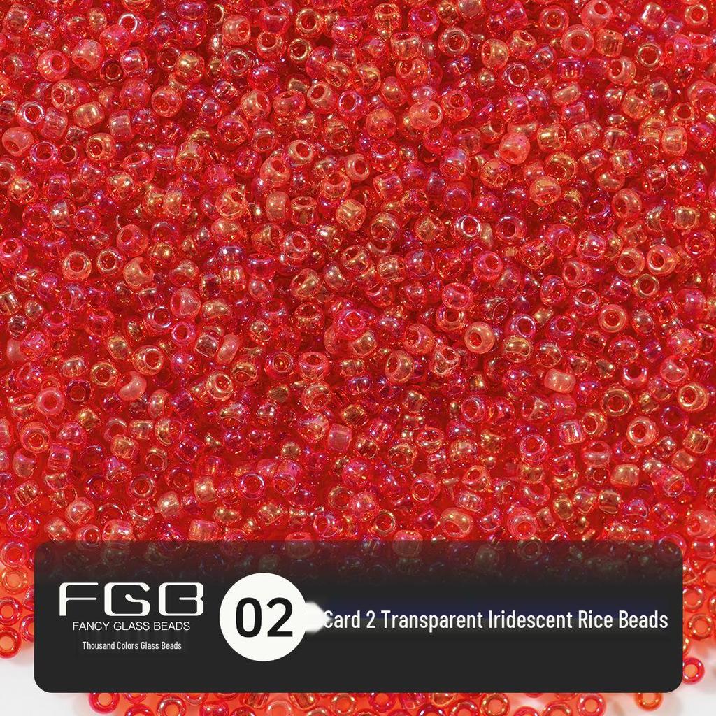 FGB Transparente Irisierende 2mm Runde Glasperlen für DIY Schmuck
