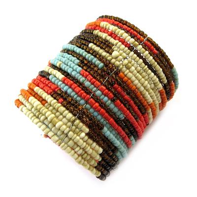[N4633] - Designer Bracelet 'Katmandou' Brown Orange Beige