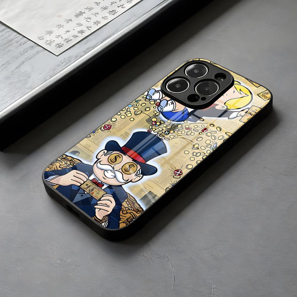 Cartoon Richie Rich Phone Case Glass For IPhone 16 15 Suitable For 58-68 14 Pro Max 13 12 Mini 11 X XS XR 8 Plus For Samsung S 2